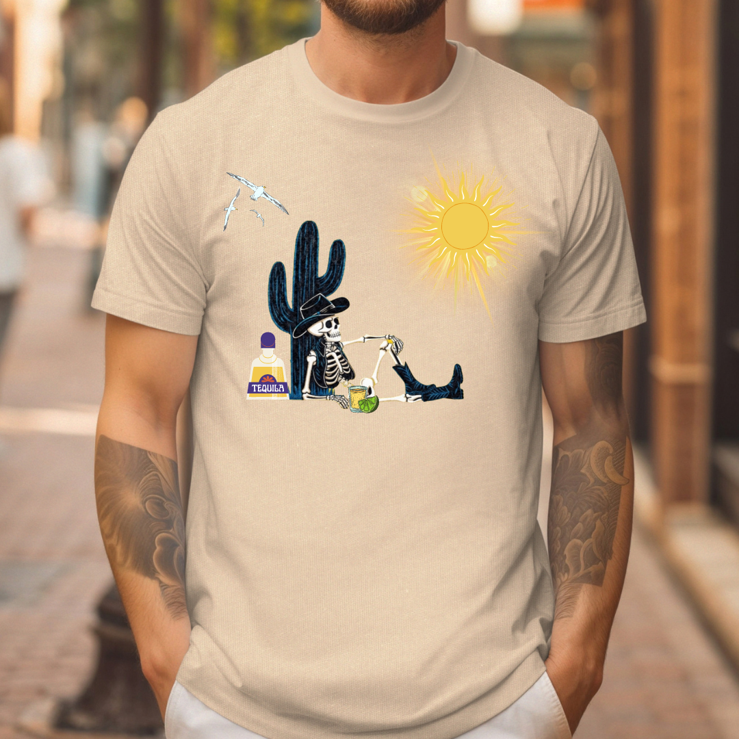 Skeleton and tequila t-shirt