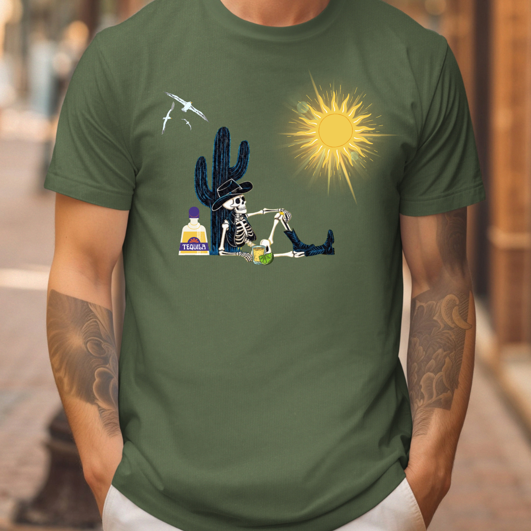 Skeleton and tequila t-shirt