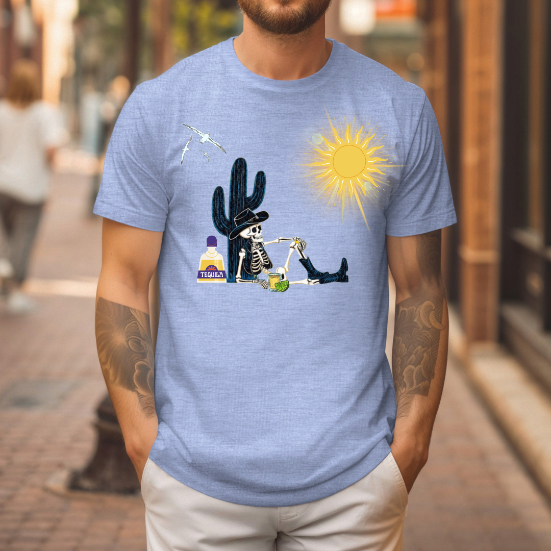 Skeleton and tequila t-shirt
