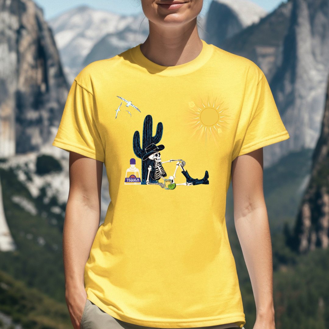 Skeleton and tequila t-shirt