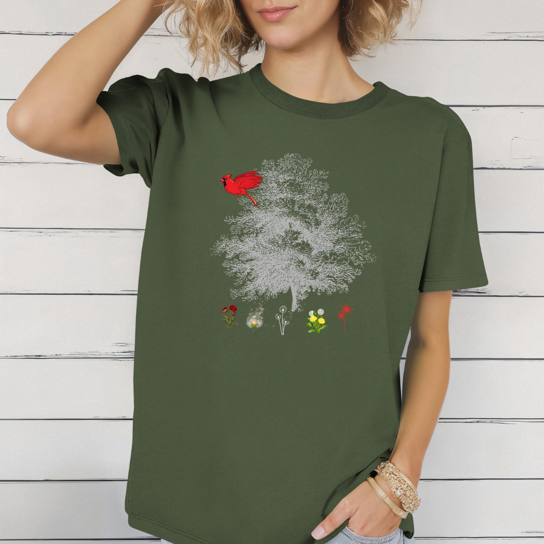Red bird t-shirt