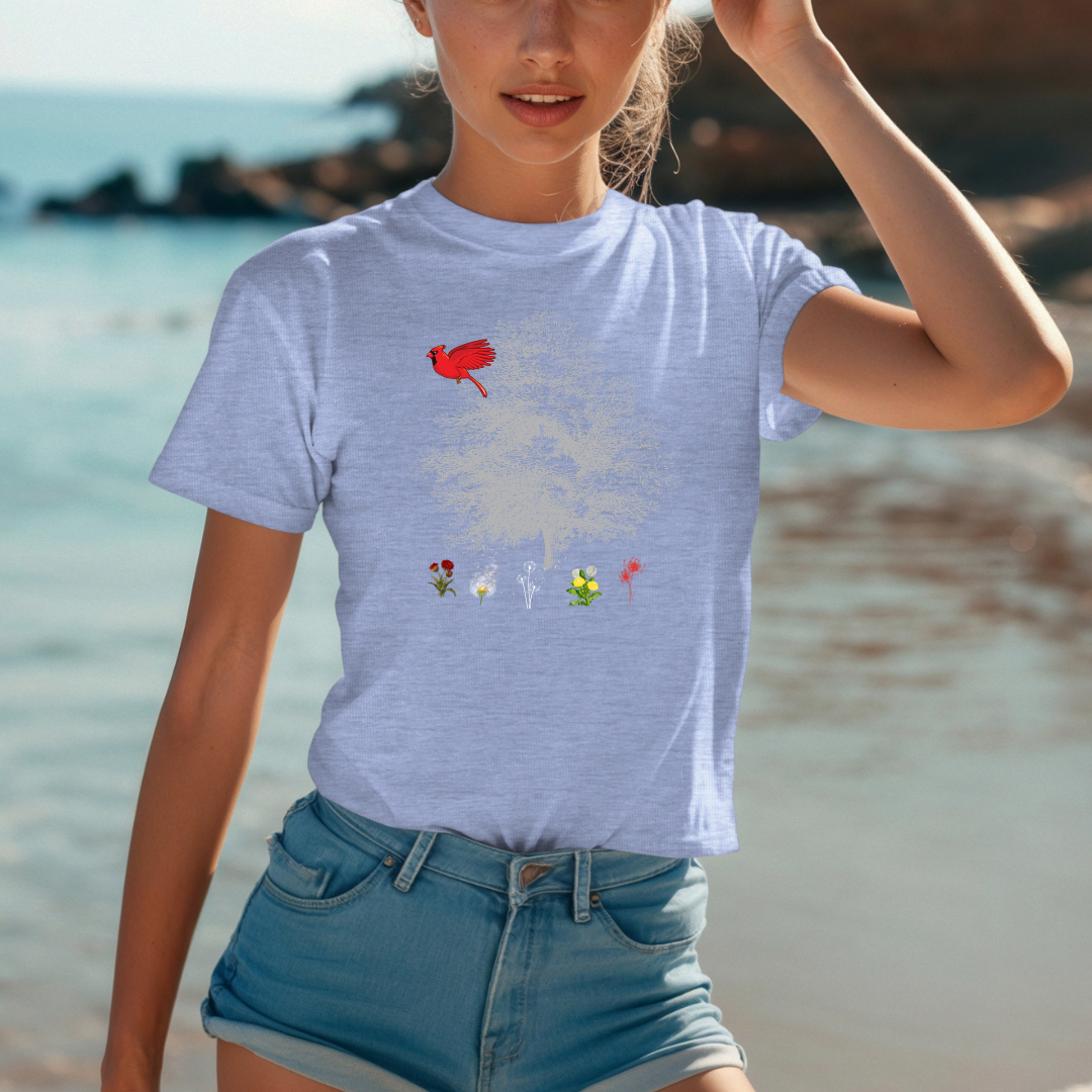 Red bird t-shirt