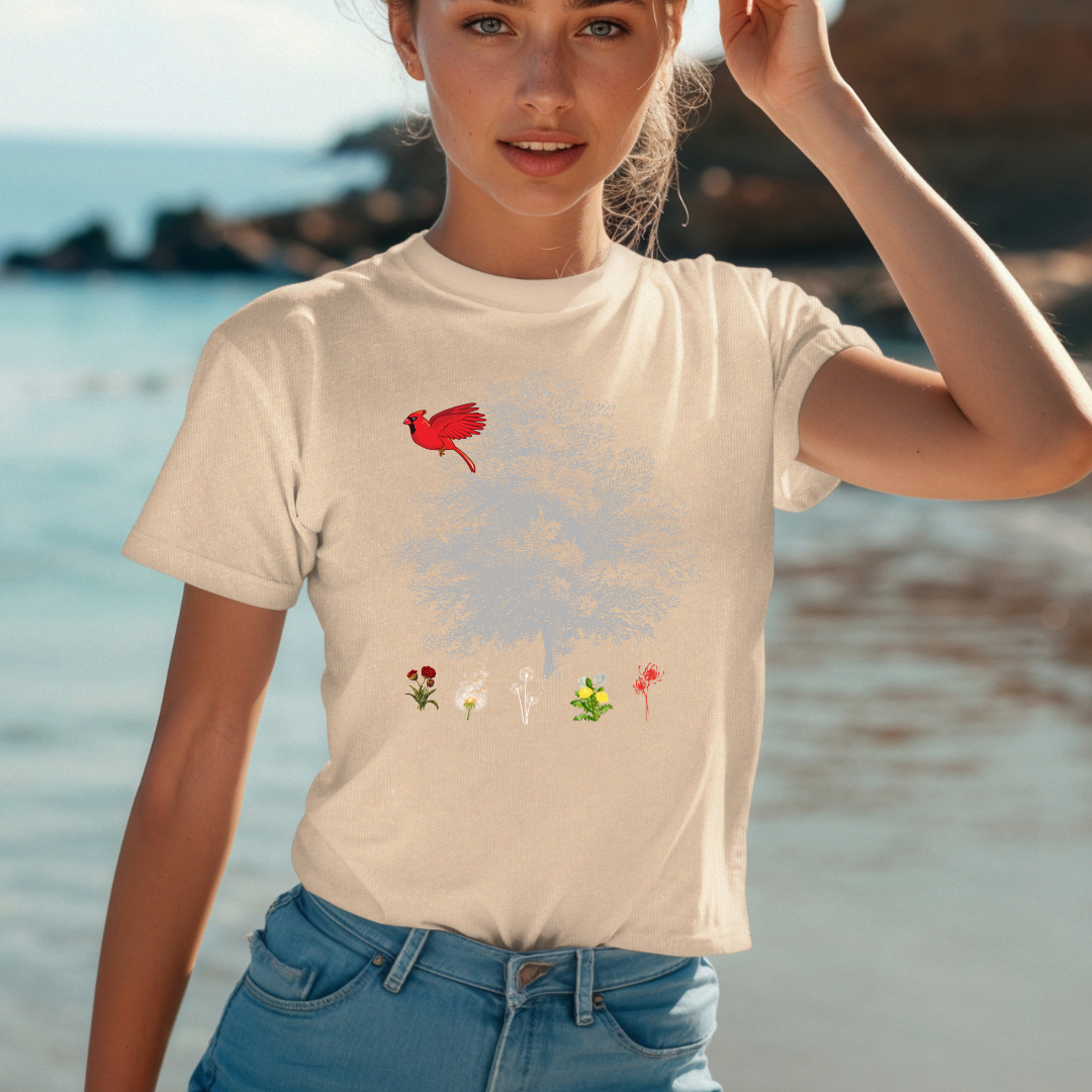 Red bird t-shirt